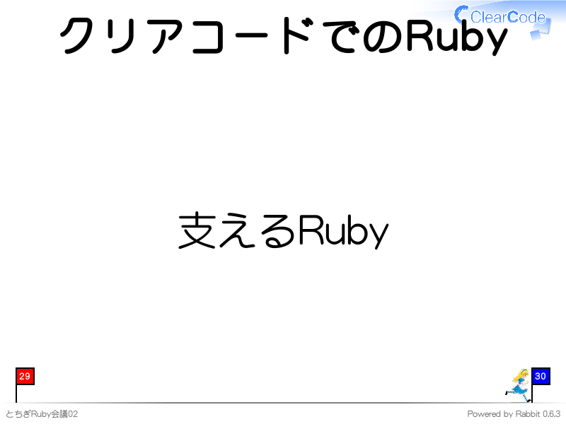 クリアコードでのRuby
支えるRuby