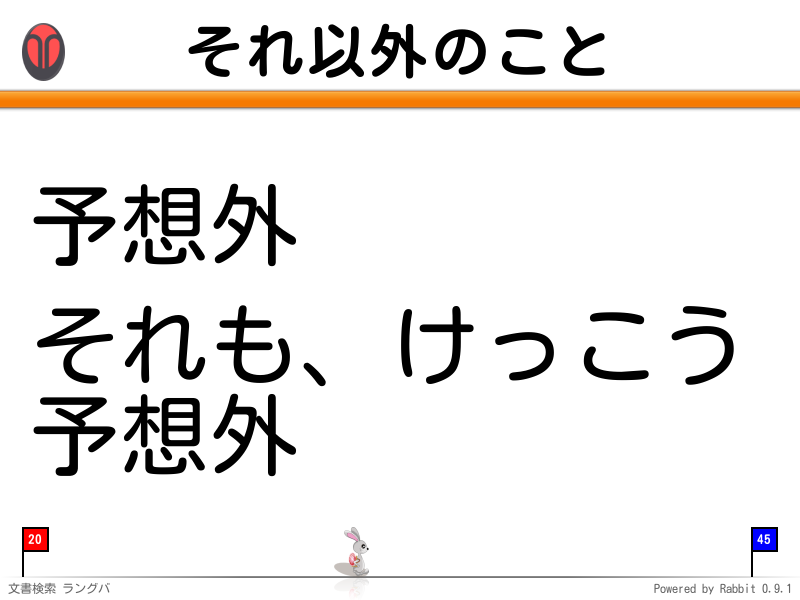 それ以外のこと
予想外

それも、けっこう
予想外