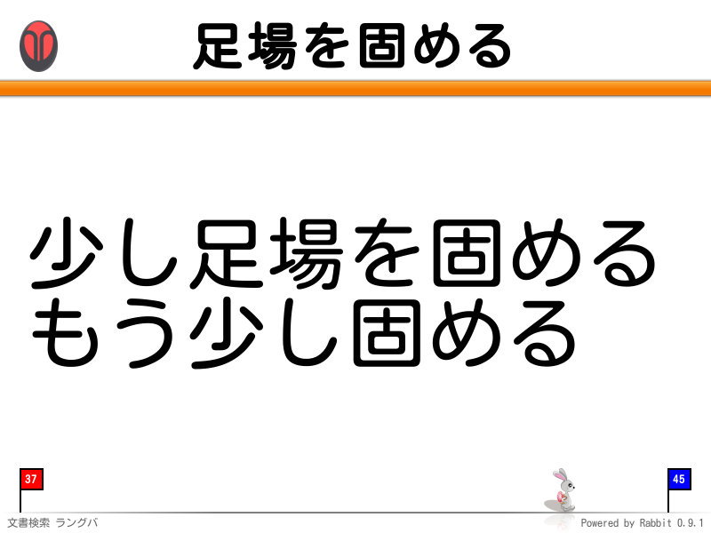 足場を固める
少し足場を固める
もう少し固める