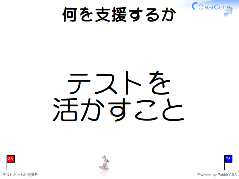 何を支援するか
テストを
活かすこと