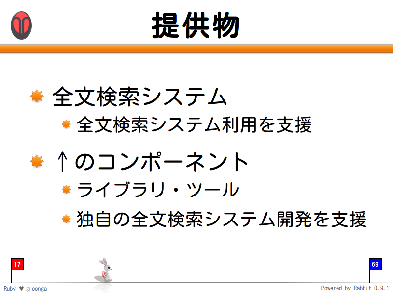 提供物
全文検索システム

全文検索システム利用を支援

↑のコンポーネント

ライブラリ・ツール

独自の全文検索システム開発を支援