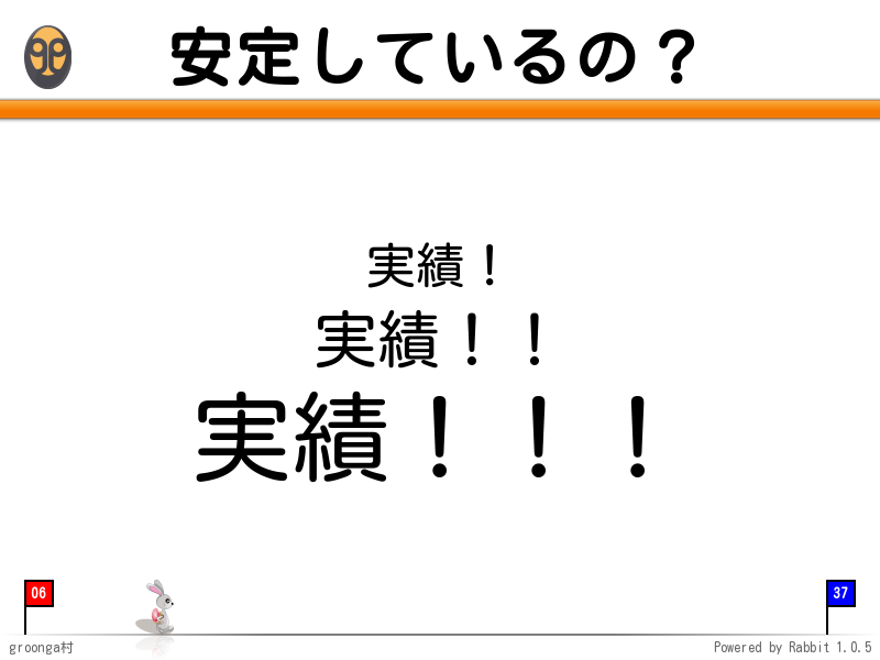 安定しているの？
実績！

実績！！

実績！！！