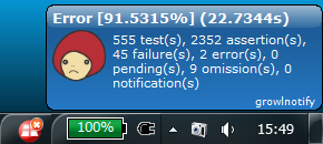 Cutterをテストしたときの通知結果