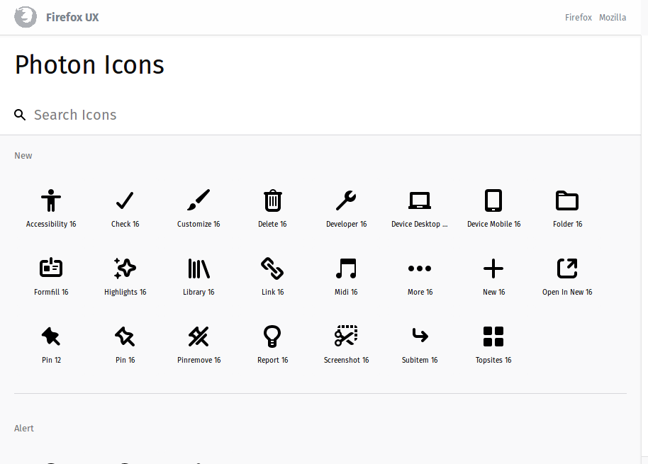 （Photon Iconsのスクリーンショット）