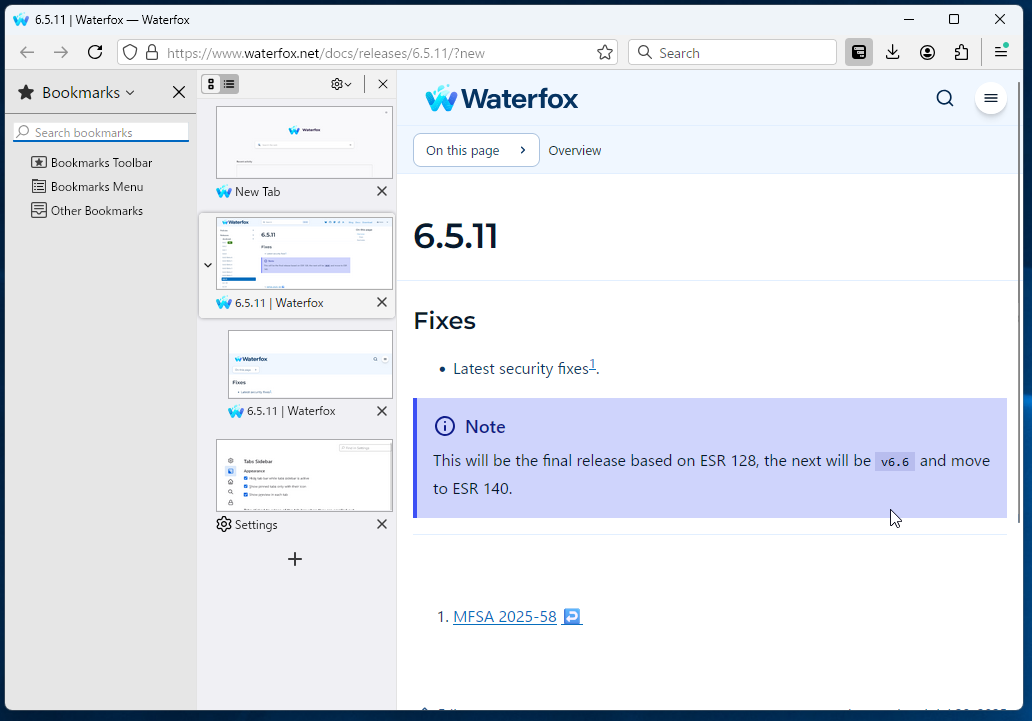 （スクリーンショット：ツリーUIとサイドバー併用時のスクリーンショット。ウィンドウ上部のタブバーも非表示となっている。）
