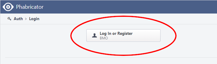 （「Log In」を押した後に遷移する画面のスクリーンショット。「Log In or Register」ボタンが中央に表示されている。）