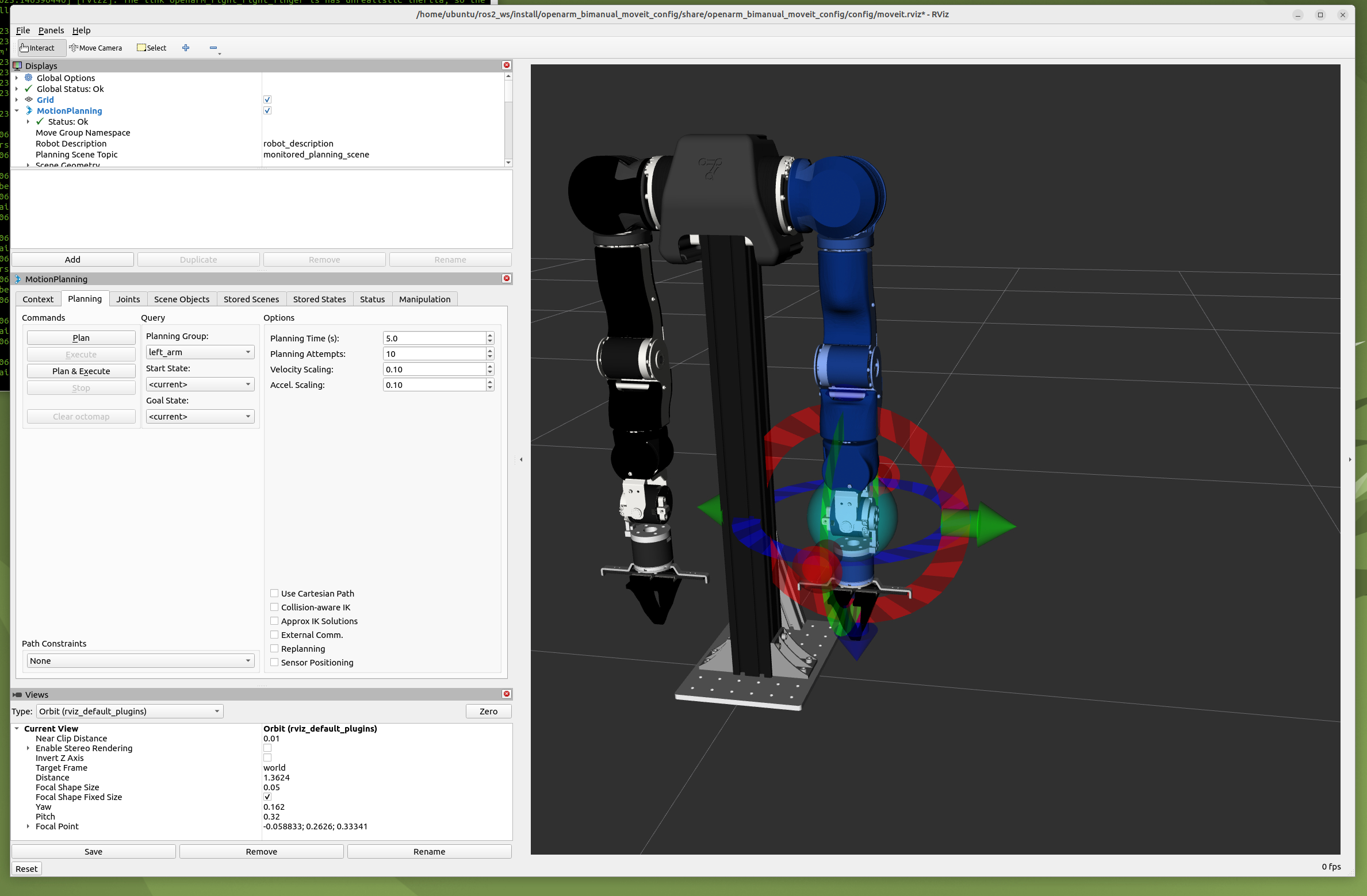 スクリーンショット：moveit2
