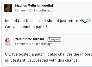 A comment thread in bugzilla.mozilla.org